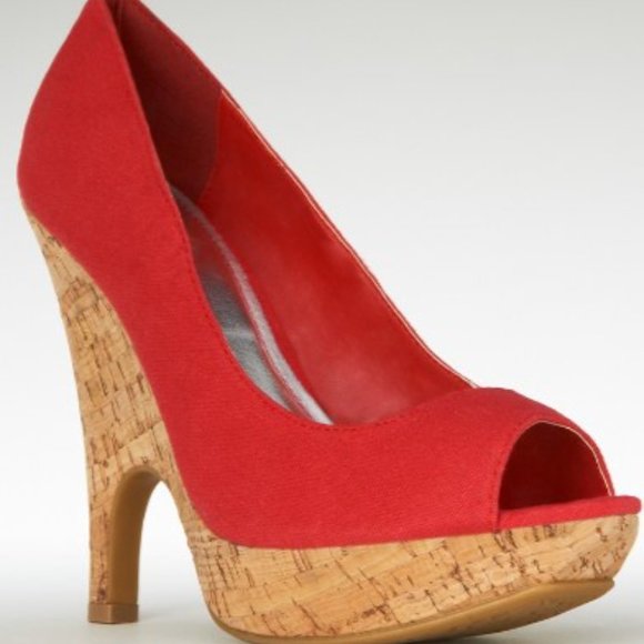 Pink Barbie Dollhouse Espadrille Styled Canvas Peep Toe Pumps Hot Pink … - Picture 1 of 15